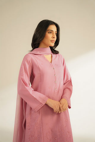 3 Piece Slub Khaddar Embroidered Suit (CS0373)