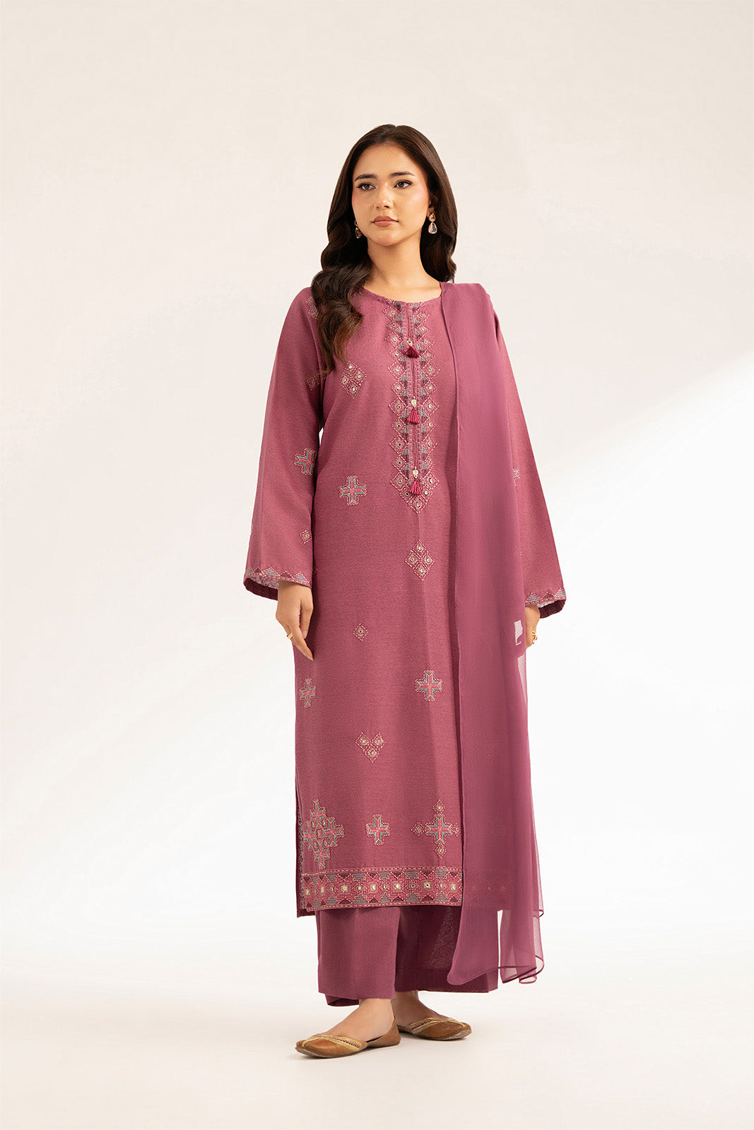 3 Piece Cotton Karandi Embroidered (CS0379)