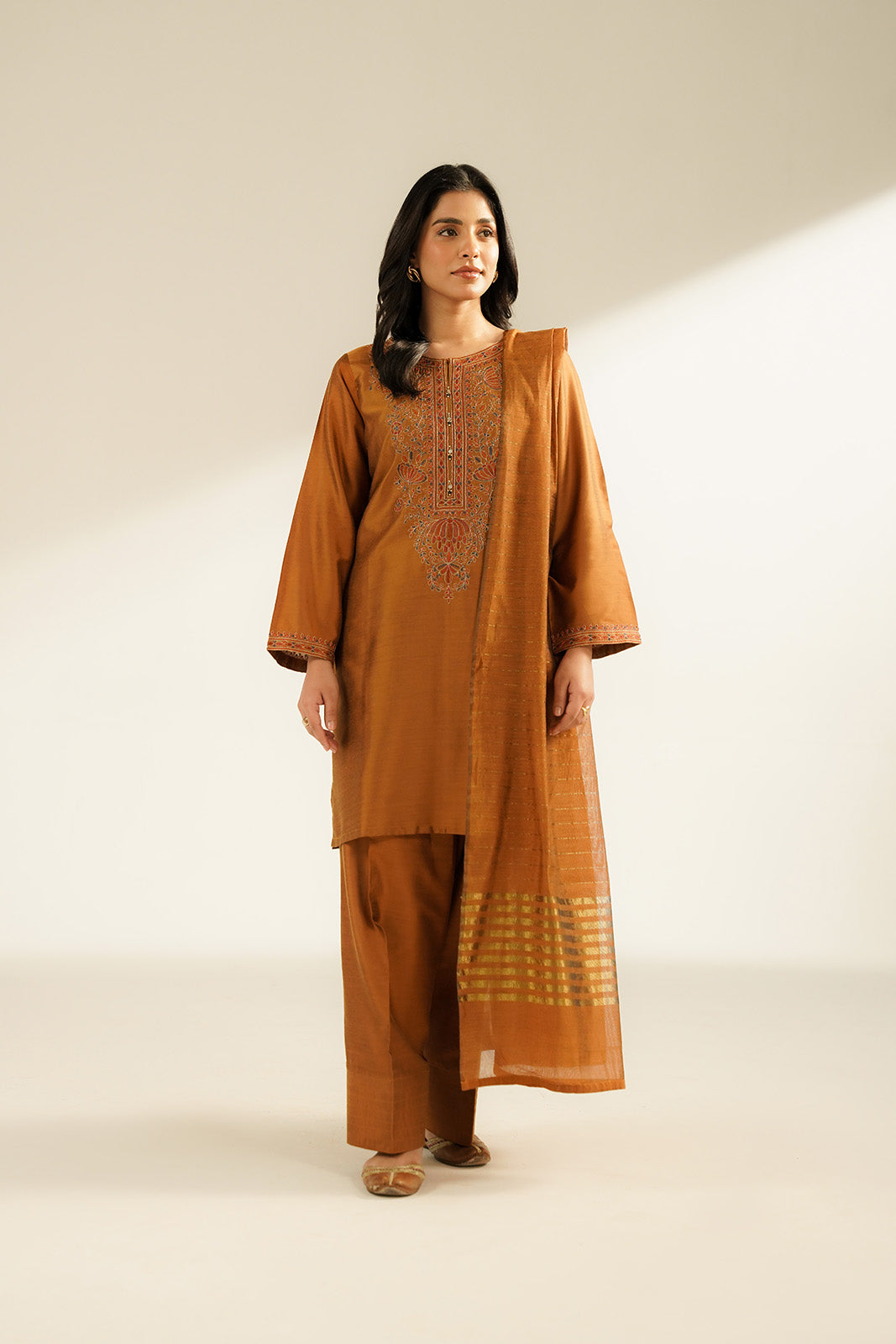 3 Piece Cotton Silk Embroidered (CS0382)