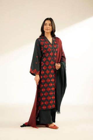 3 Piece Cotton Karandi Embroidered Suit (CS0383)