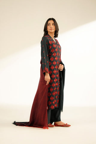 3 Piece Cotton Karandi Embroidered Suit (CS0383)