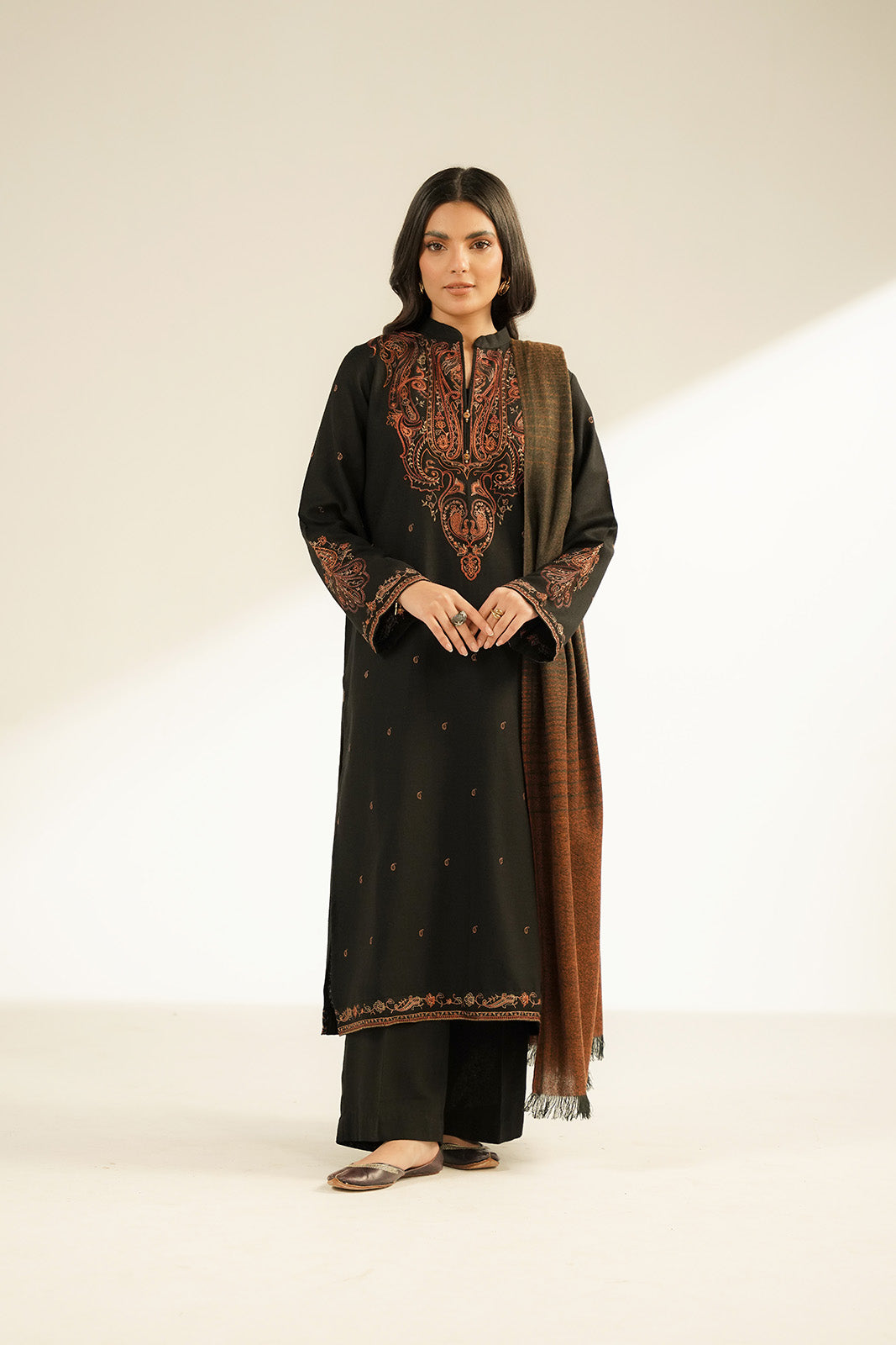 3 Piece Cotton Karandi Embroidered (CS0388)