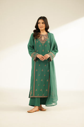 3 Piece Cotton Karandi Embroidered Suit (CS0389)