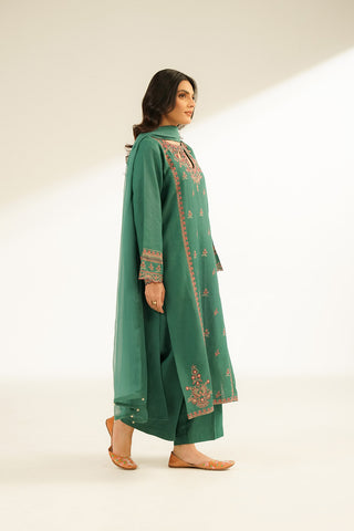 3 Piece Cotton Karandi Embroidered Suit (CS0389)