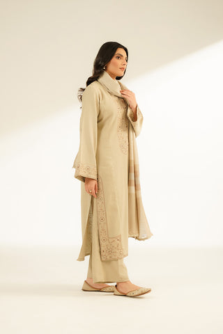 3 Piece Cotton Karandi Embroidered Suit (CS0393)