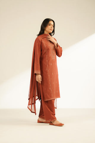 3 Piece Slub Khaddar Embroidered (CS0395)