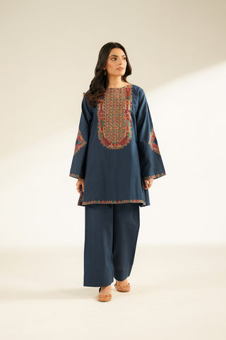 2 Piece Slub Khaddar Embroidered Suit (CS0397)
