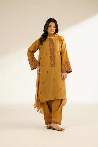 3 Piece Cotton Karandi Embroidered Suit (CS0401)