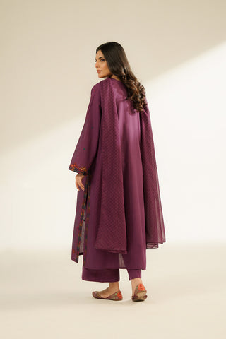 3 Piece Slub Khaddar Embroidered Suit (CS0404)