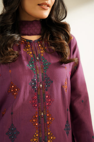 3 Piece Slub Khaddar Embroidered Suit (CS0404)