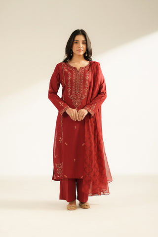 3 Piece Cotton Karandi Embroidered Suit (CS0407)