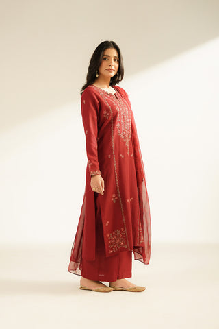3 Piece Cotton Karandi Embroidered Suit (CS0407)