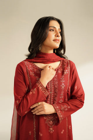 3 Piece Cotton Karandi Embroidered Suit (CS0407)