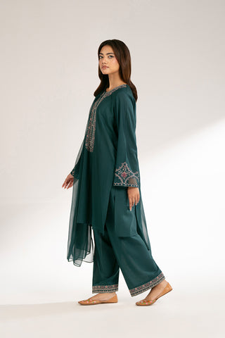 3 Piece Lawn Karandi Embroidered Suit (CS0411)