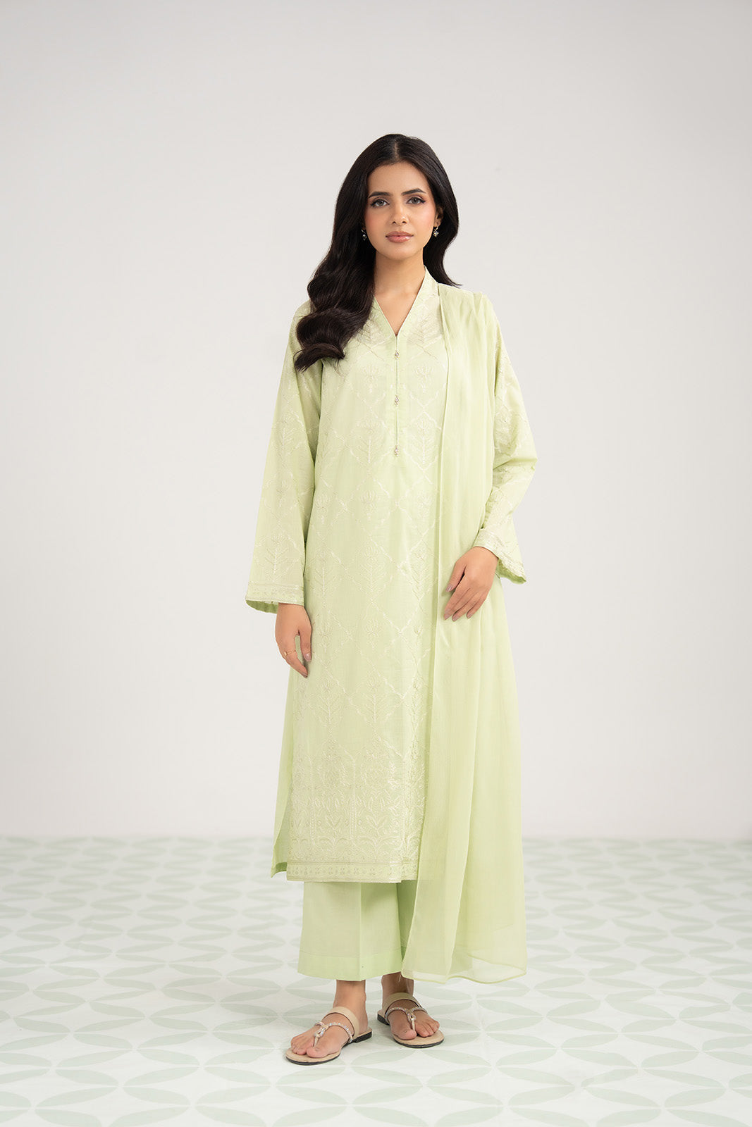 3 Piece Lawn Embroidered Suit (CS0413)