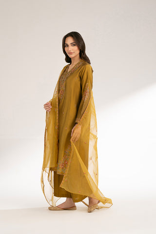 3 Piece Cotton Silk Embroidered Suit (CS0417)