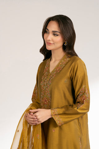 3 Piece Cotton Silk Embroidered Suit (CS0417)