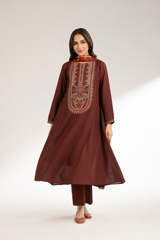 3 Piece Lawn Karandi Embroidered Suit (CS0418)