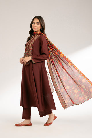 3 Piece Lawn Karandi Embroidered Suit (CS0418)