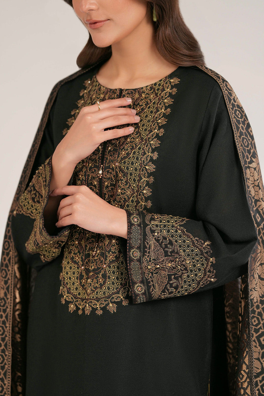 3 Piece Cotton Karandi Embroidered Suit (CS0421)