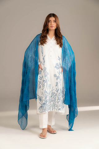 3 Piece Cotton Rip Stop Embroidered Suit (CS0423)