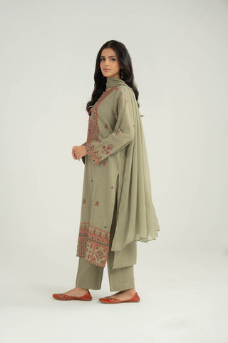 3 Piece Cotton Karandi Embroidered Suit (CS0424)