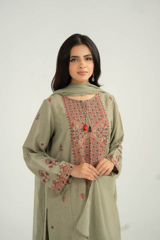 3 Piece Cotton Karandi Embroidered Suit (CS0424)