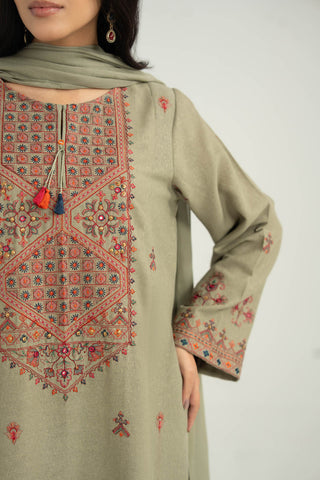 3 Piece Cotton Karandi Embroidered Suit (CS0424)