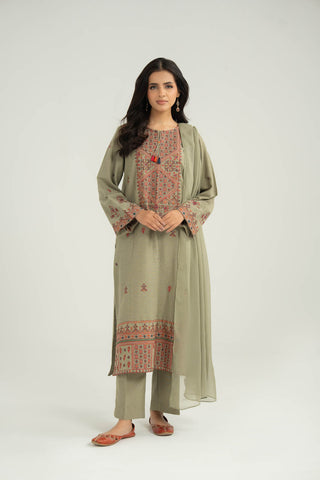3 Piece Cotton Karandi Embroidered Suit (CS0424)