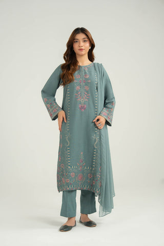 3 Piece Cotton Karandi Embroidered Suit (CS0425)