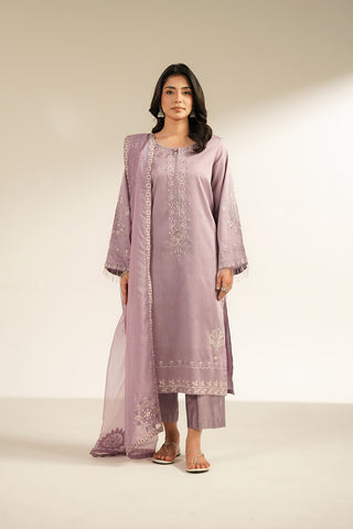 3 Piece Cotton Silk Embroidered Suit (CS0426)