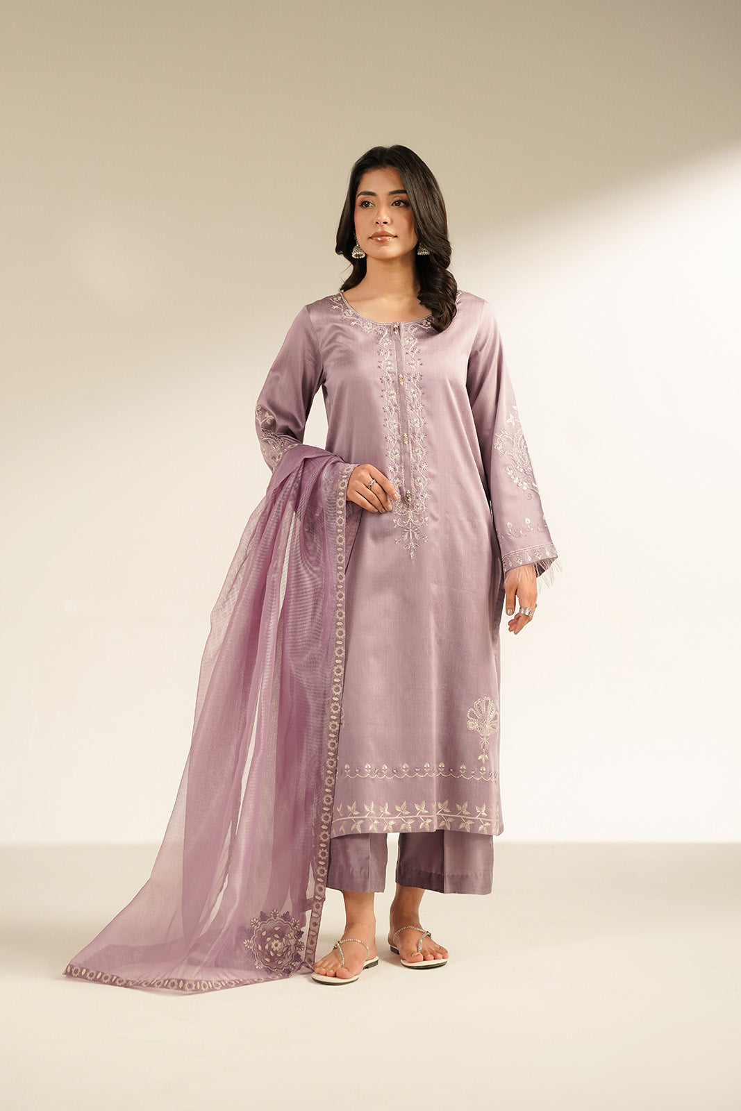 3 Piece Cotton Silk Embroidered Suit (CS0426)