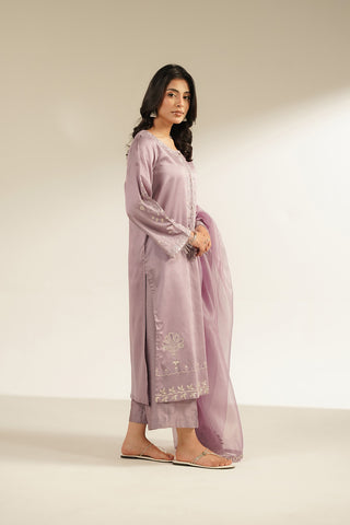 3 Piece Cotton Silk Embroidered Suit (CS0426)