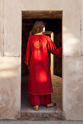 2 Piece Cotton Silk Embroidered Suit (CS0429)