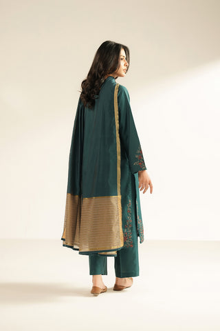 3 Piece Cotton Silk Embroidered Suit (CS0431)