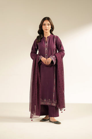3 Piece Cotton Karandi Embroidered Suit (CS0433)