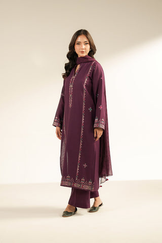 3 Piece Cotton Karandi Embroidered Suit (CS0433)