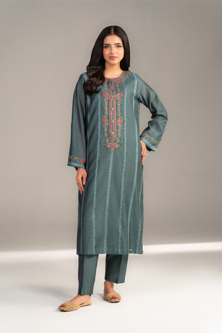 2 Piece Viscose Khadi Net Embroidered Suit (CS0436)