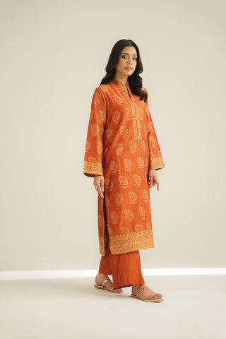 2 Piece Printed Cotton Silk Printed Suit (CS0437)