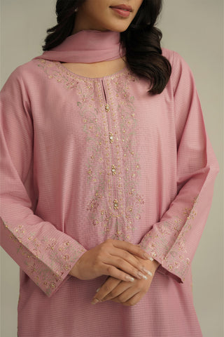 3 Piece Cotton Rip Stop Embroidered Suit (CS0445)