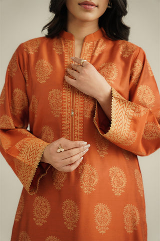 2 Piece Printed Cotton Silk Printed Suit (CS0447)