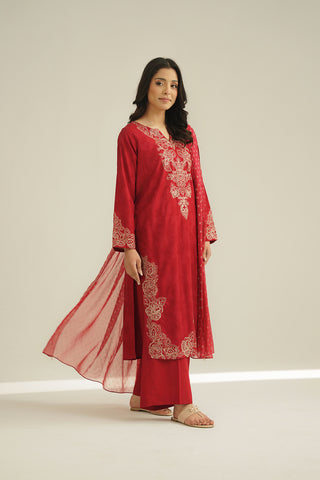 3 Piece Dobby Embroidered Suit (CS0448)