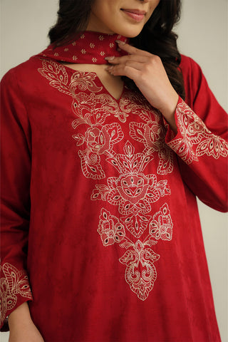 3 Piece Dobby Embroidered Suit (CS0448)