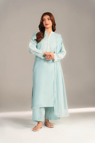 3 Piece Cotton Rip Stop Embroidered Suit (CS0460)