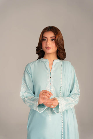 3 Piece Cotton Rip Stop Embroidered Suit (CS0460)