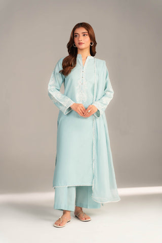 3 Piece Cotton Rip Stop Embroidered Suit (CS0460)
