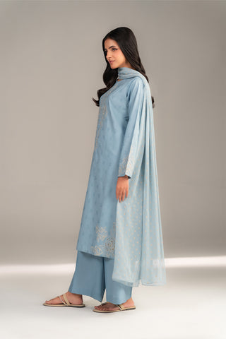 3 Piece Dobby Embroidered Suit (CS0461)