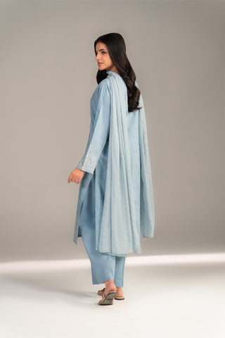 3 Piece Dobby Embroidered Suit (CS0461)