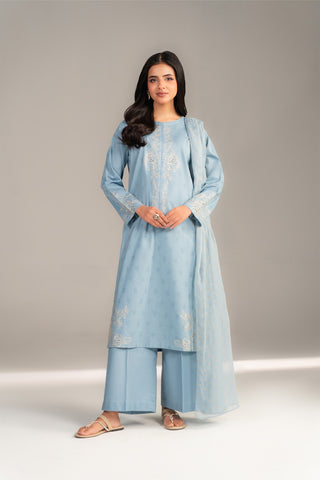 3 Piece Dobby Embroidered Suit (CS0461)