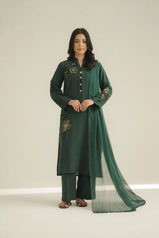 3 Piece Cotton Karandi Embroidered Suit (CS0462)